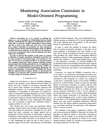 First page of Monitoring Association Constraints in Model-Oriented Programming