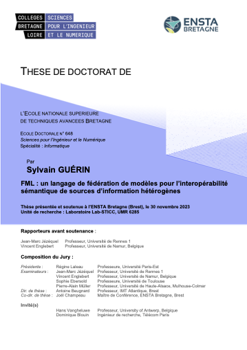 First page of FML : un langage de fédération de modèles pour l'interopérabilité sémantique de sources d'information hétérogènes